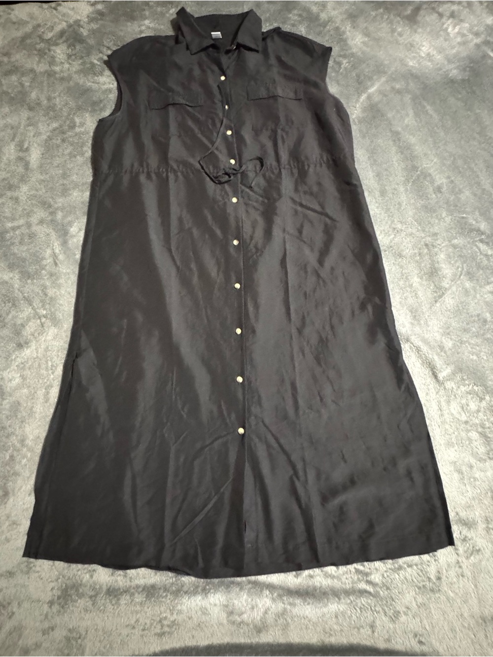 Old Navy Womens Sleeveless Dress Black Collared Midi Size Large